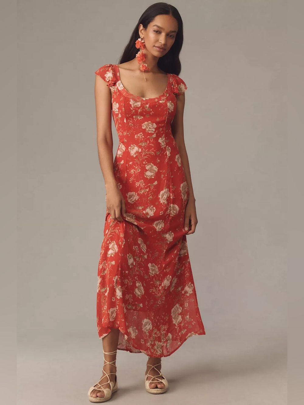💫 ANTHROPOLOGIE💫 Scoop-Neck A-Line Slip Maxi Dress